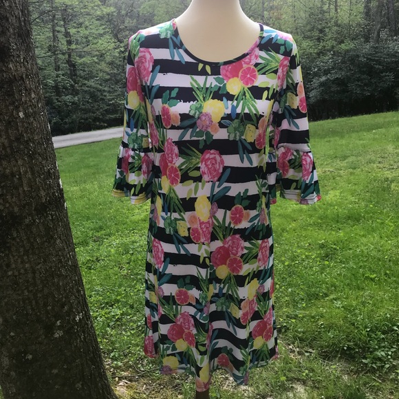 Vera Fishbaugh Fun Floral Dress XS FREE SHIP - Picture 2 of 7